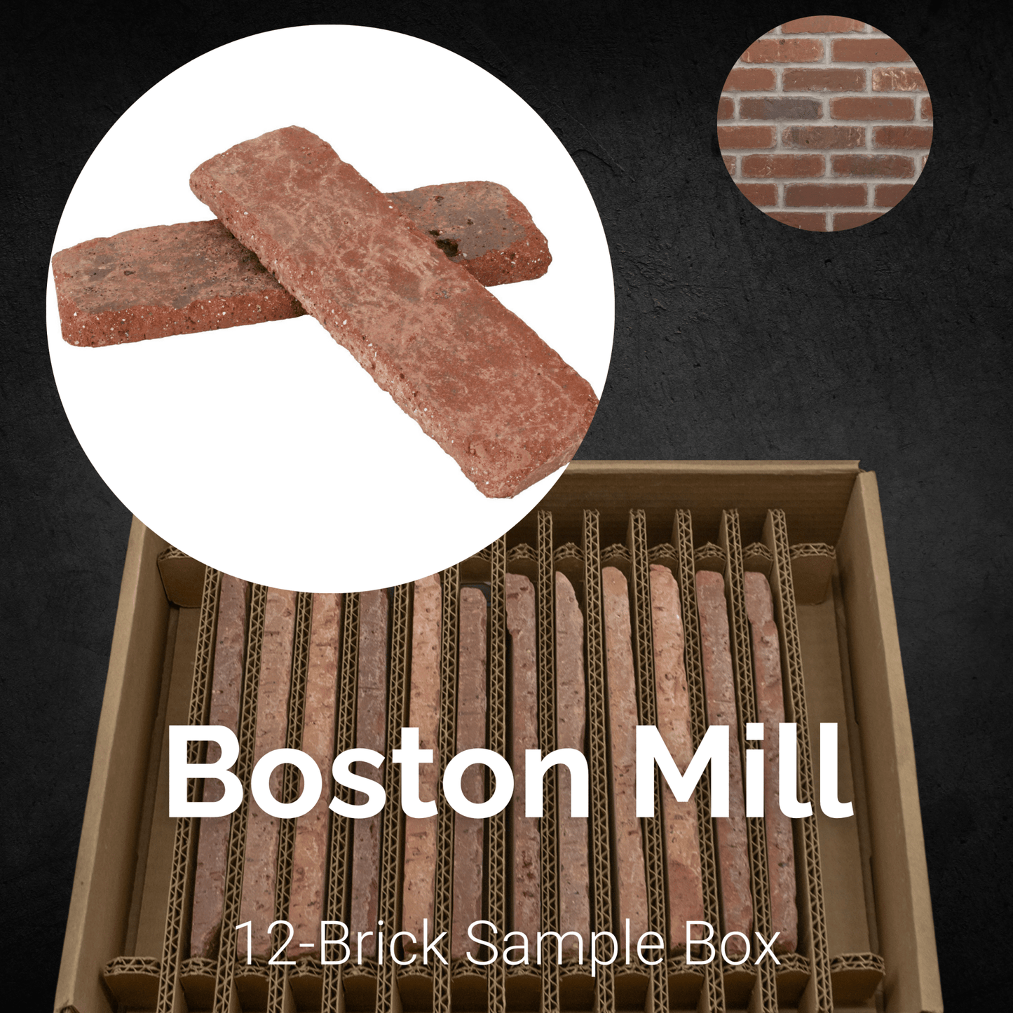 Boston Mill Thin Brick Sample Box – 12 Real Clay Bricks -