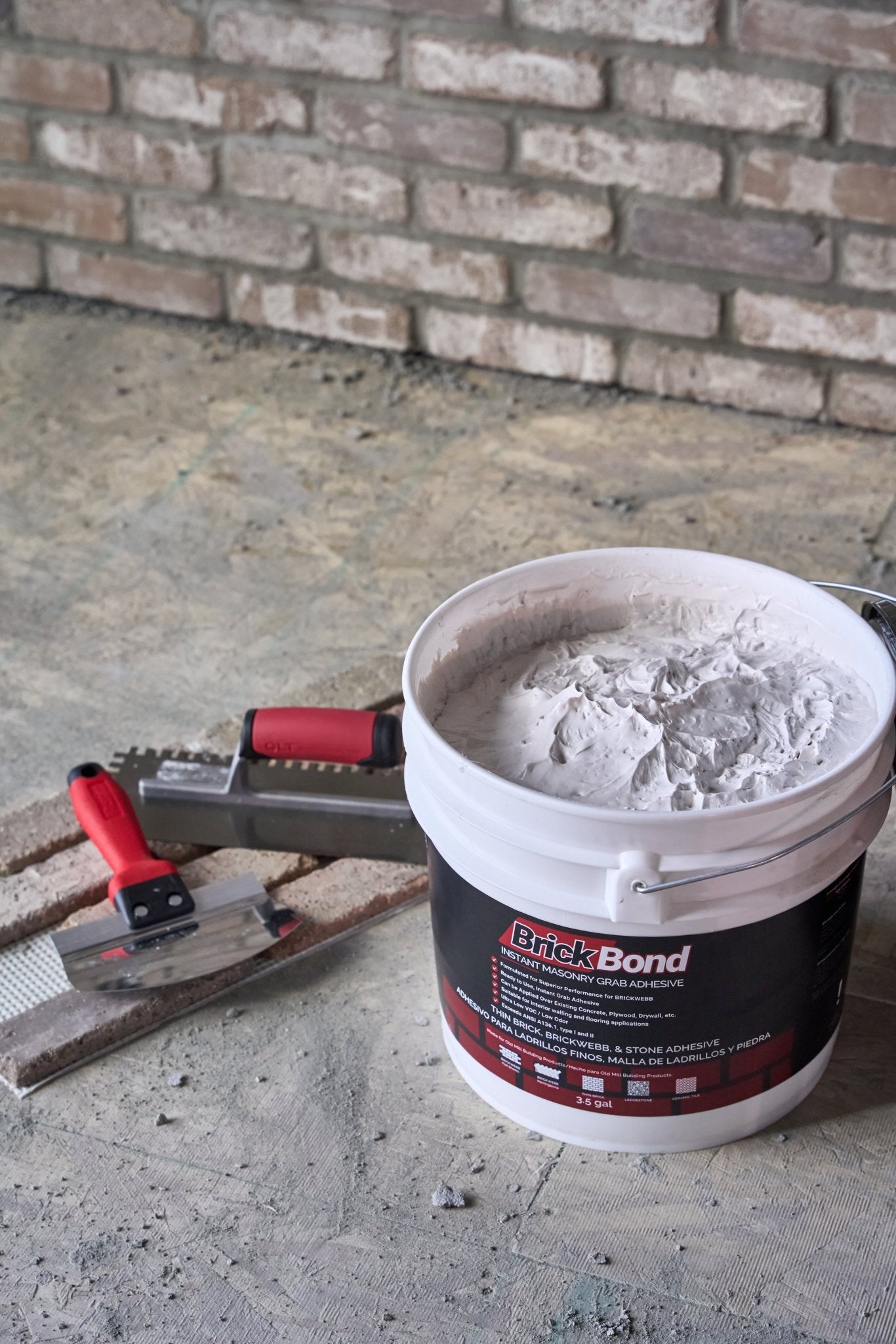Brick Bond 3.5-Gallon Adhesive – Ready-to-Use for Brick, Stone & Tile