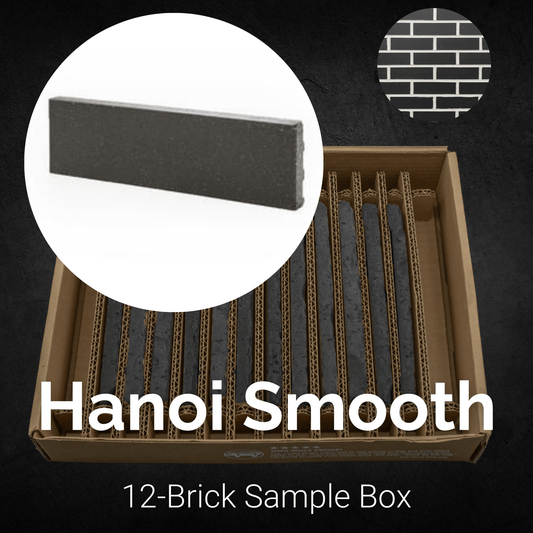 Hanoi Smooth Thin Brick Sample Box – 12 Real Clay Bricks -