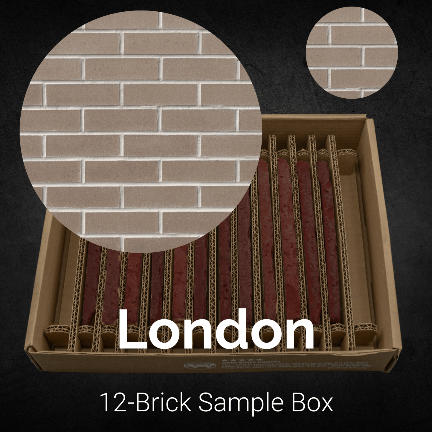 London Thin Brick Sample Box – 12 Real Clay Bricks -