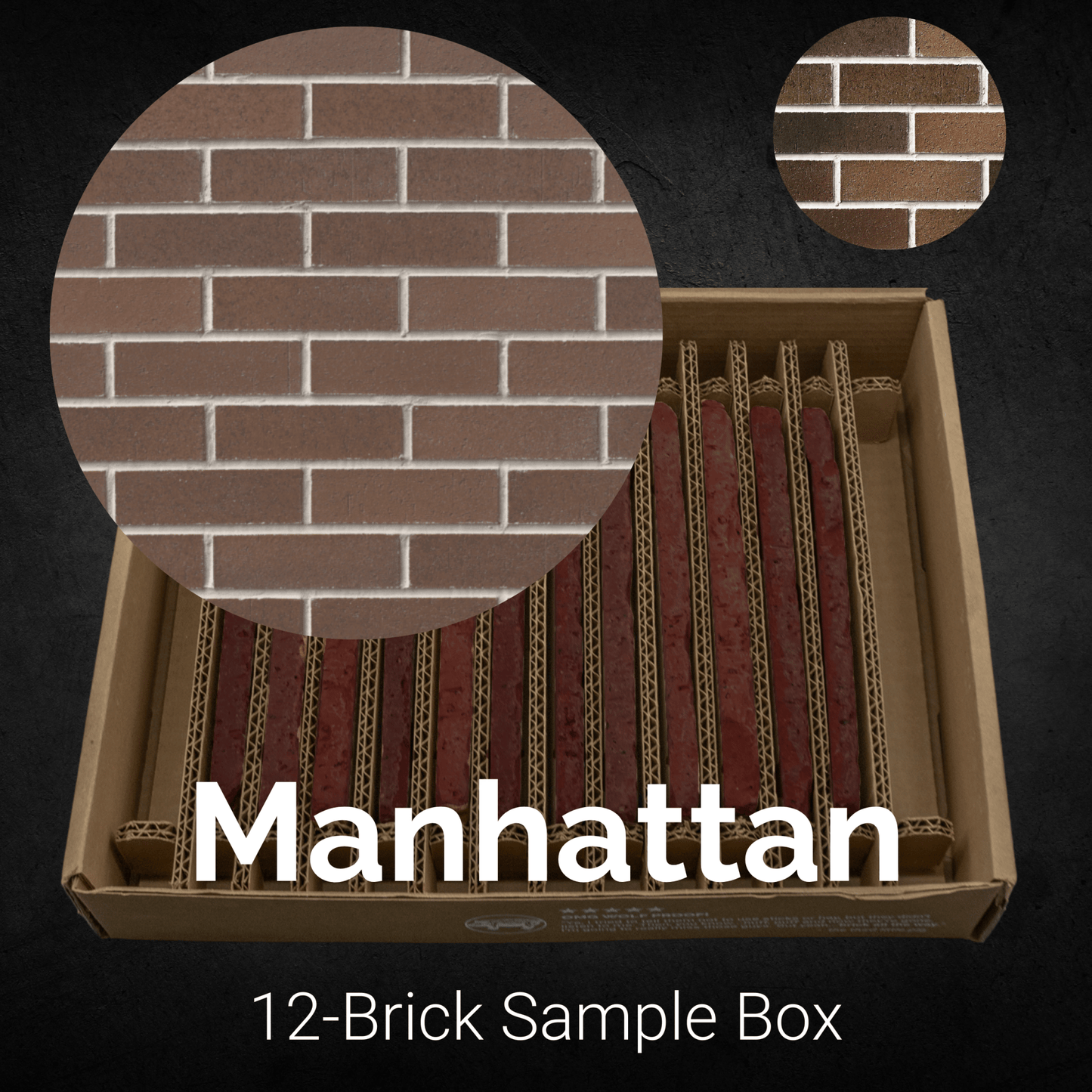 Manhattan Thin Brick Sample Box – 12 Real Clay Bricks -