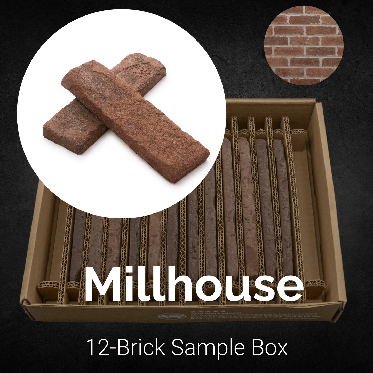 Millhouse Thin Brick Sample Box – 12 Real Clay Bricks -