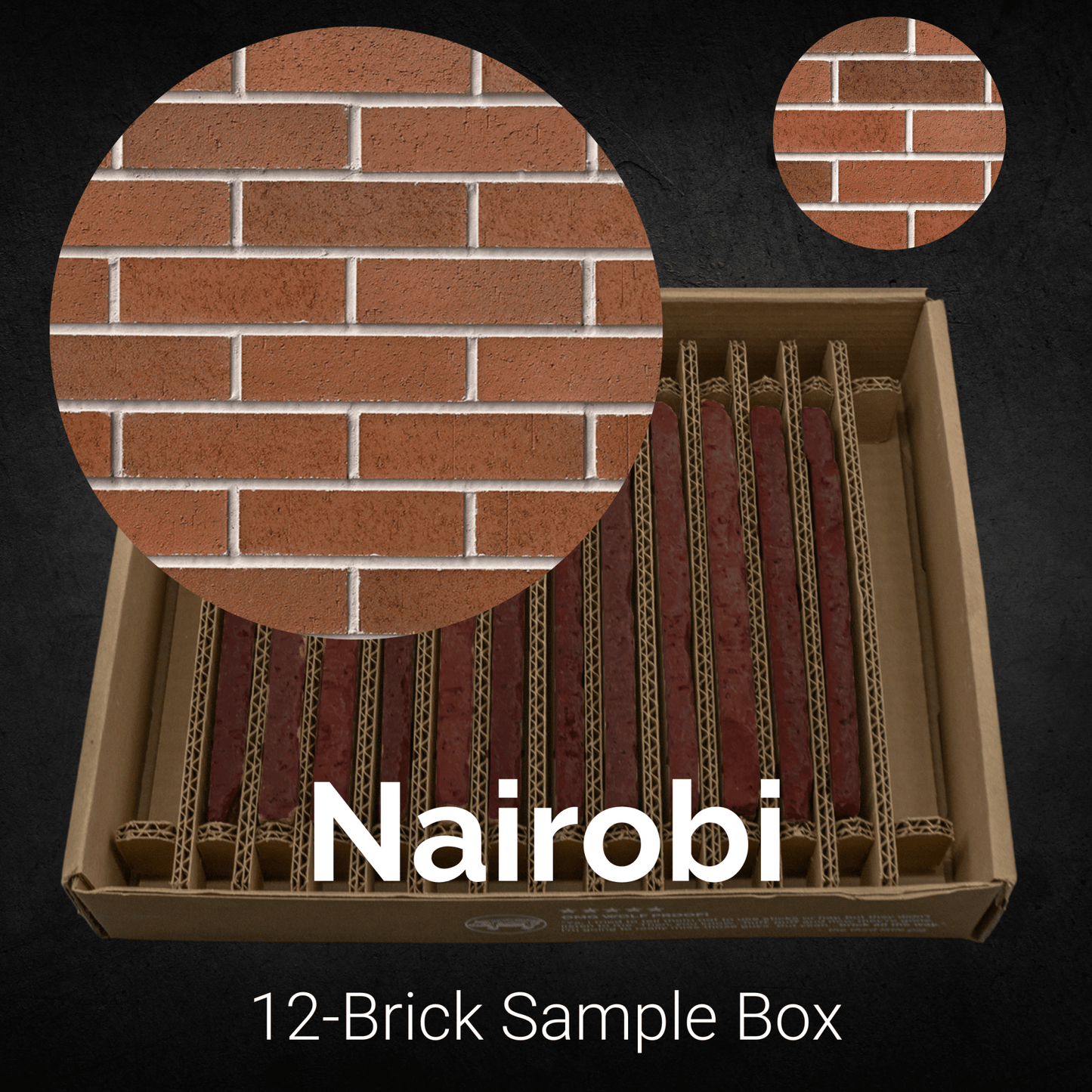 Nairobi Thin Brick Sample Box – 12 Real Clay Bricks -