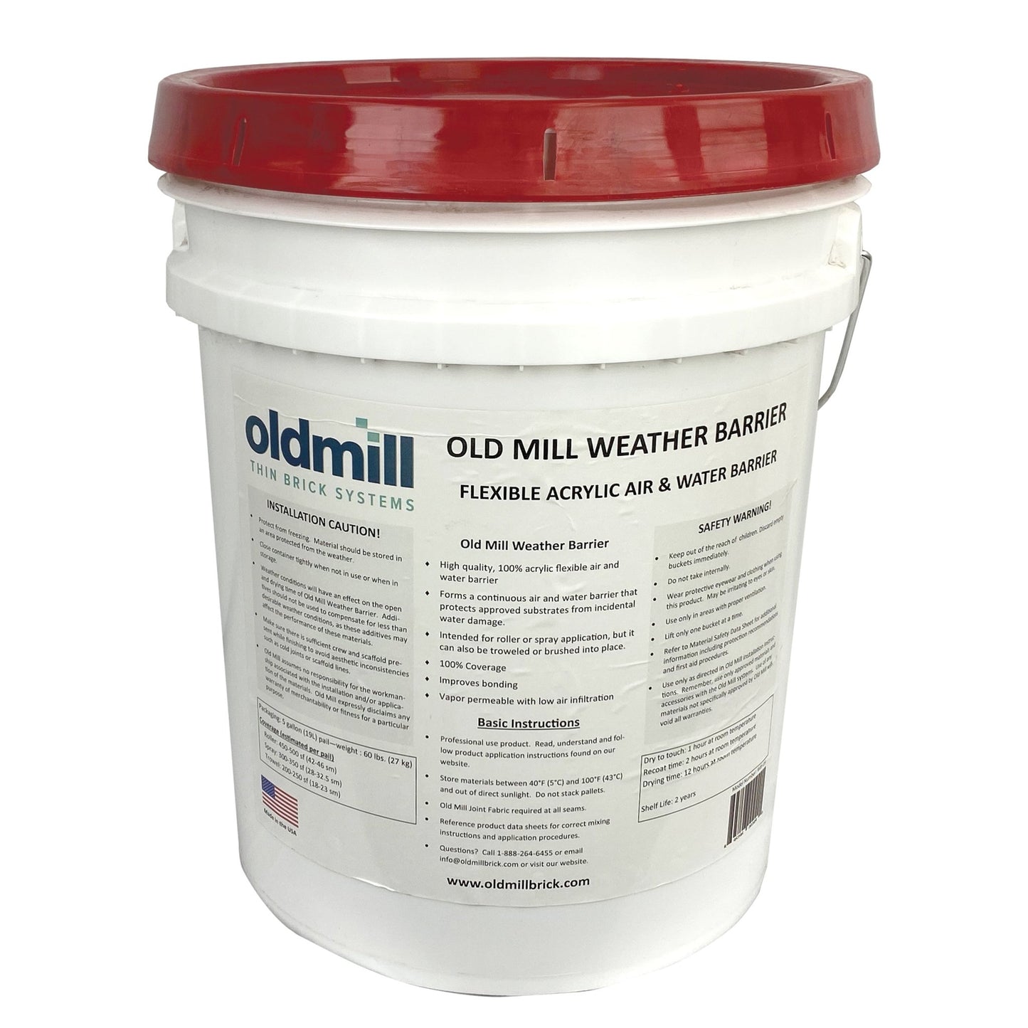 Old Mill Weather Barrier - Water & Air Barrier (5 Gal) -