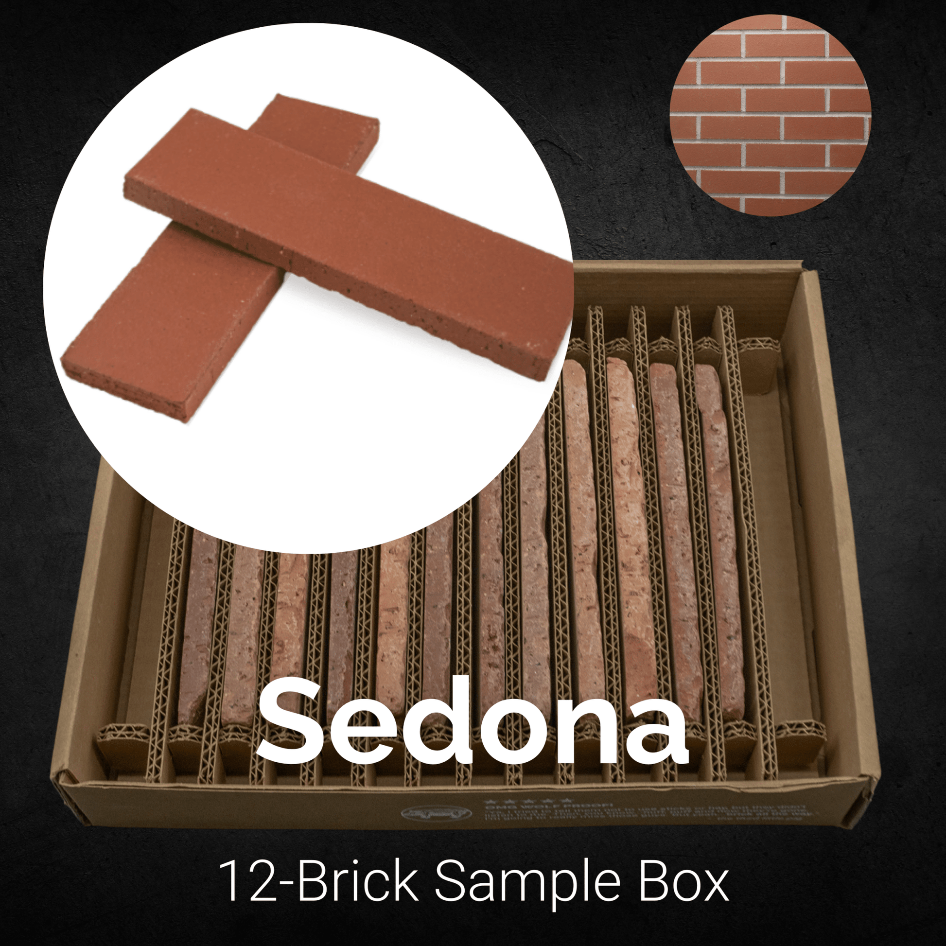 Sedona Thin Brick Sample Box – 12 Real Clay Bricks -