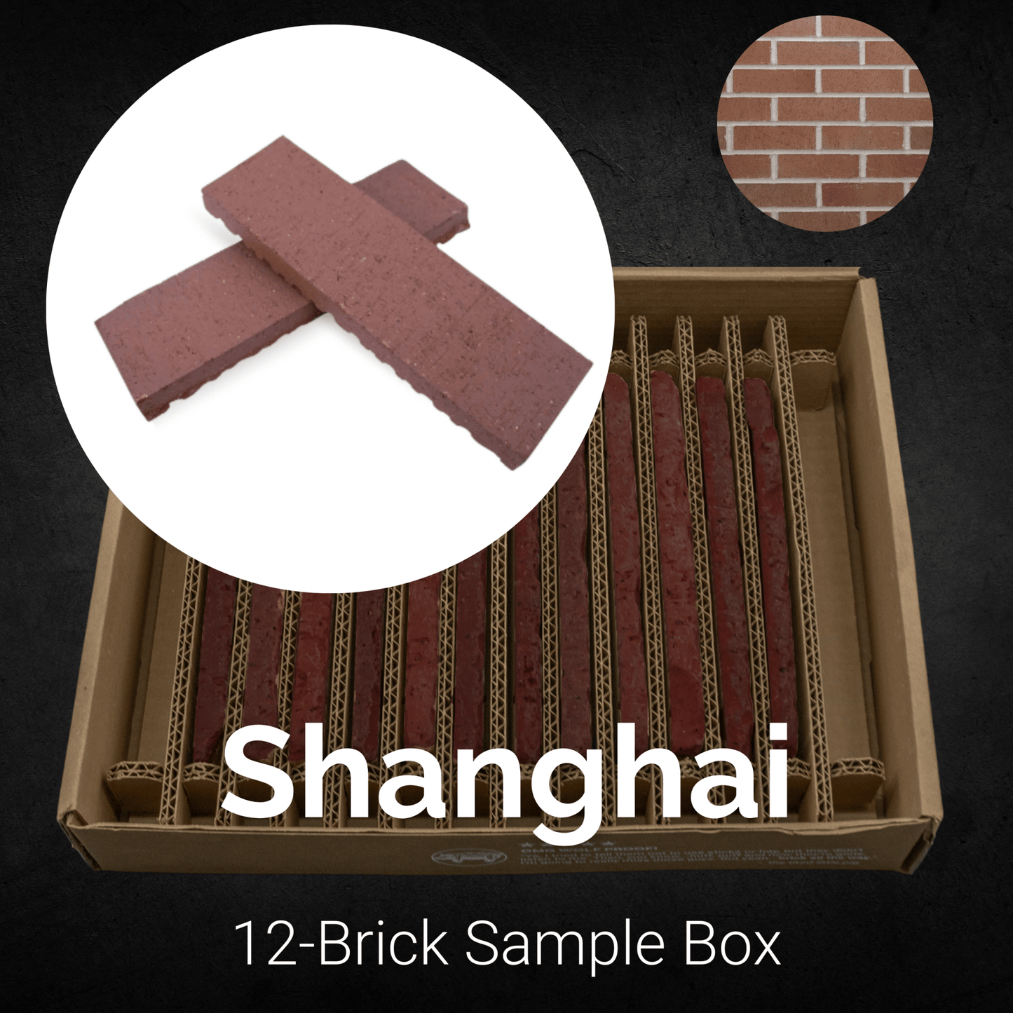 Shanghai Thin Brick Sample Box – 12 Real Clay Bricks -
