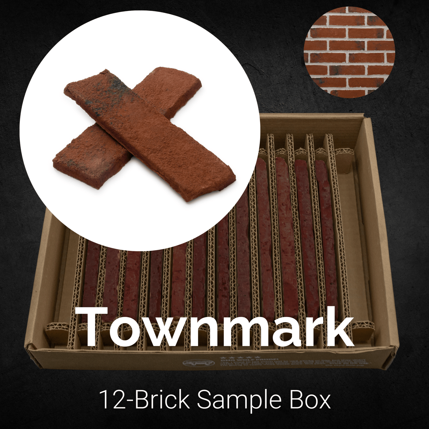 Townmark Thin Brick Sample Box – 12 Real Clay Bricks -