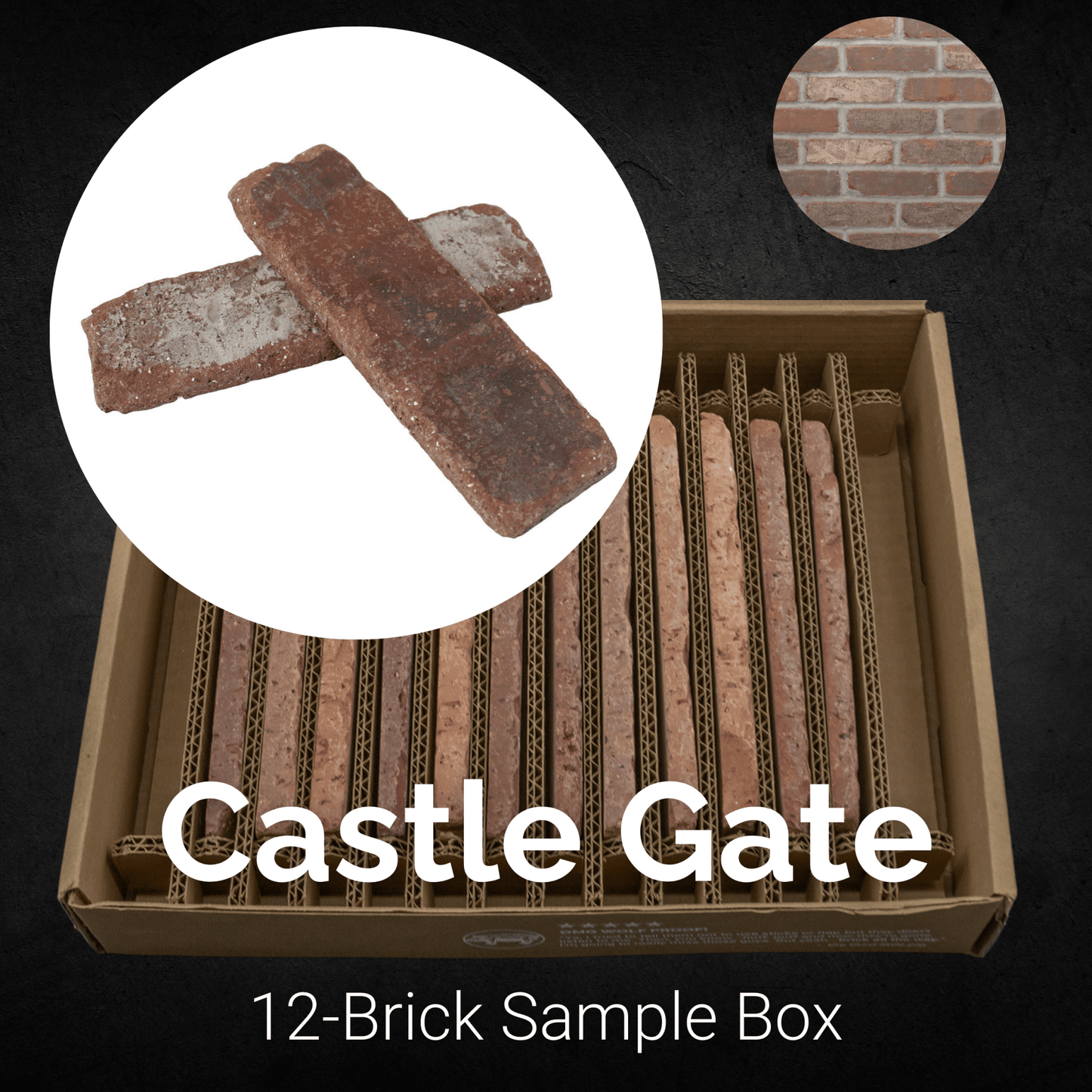 Castle Gate Thin Brick Sample Box – 12 Real Clay Bricks - 