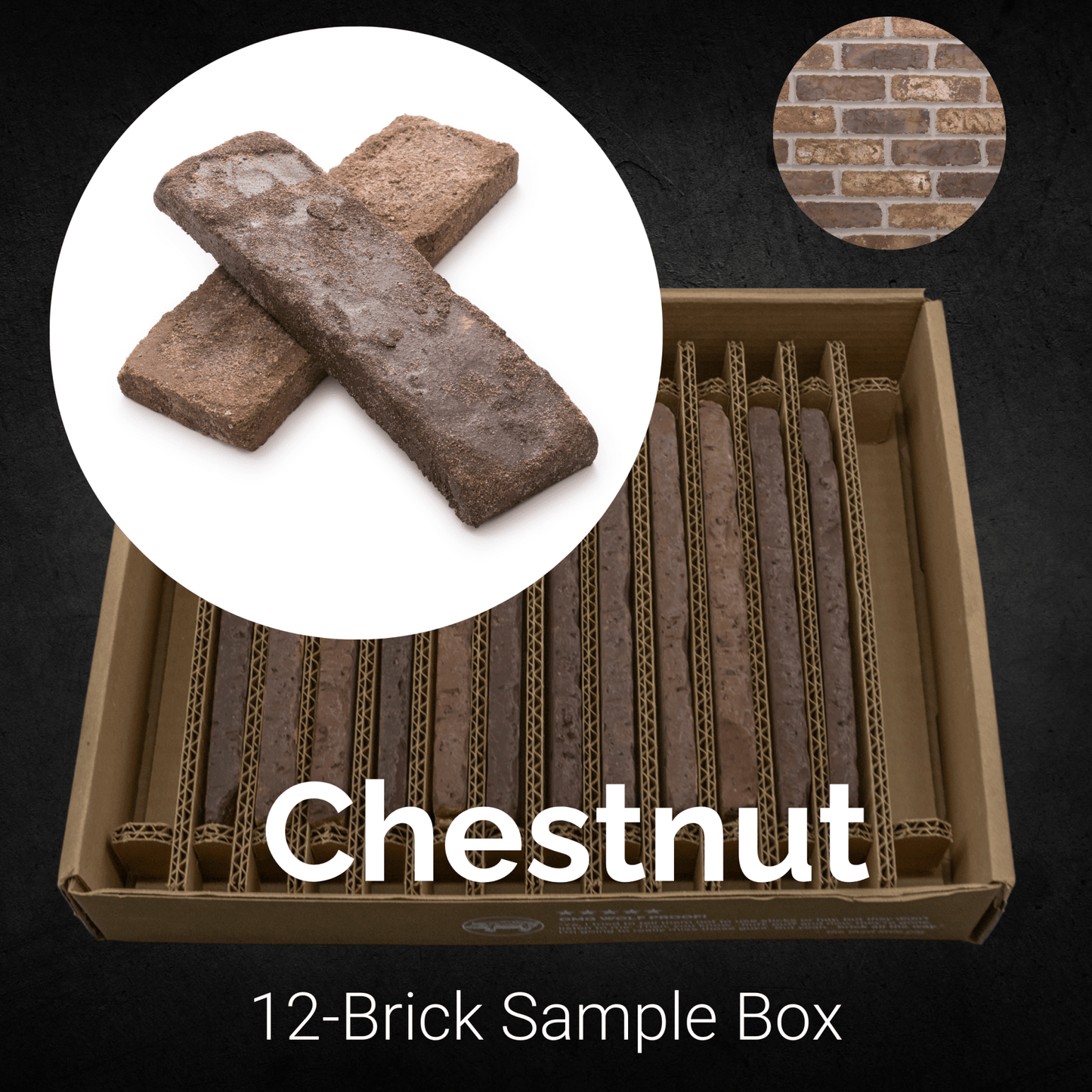 Chestnut Thin Brick Sample Box – 12 Real Clay Bricks - 