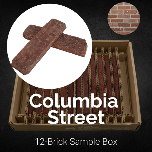 Columbia Street Thin Brick Sample Box – 12 Real Clay Bricks - 