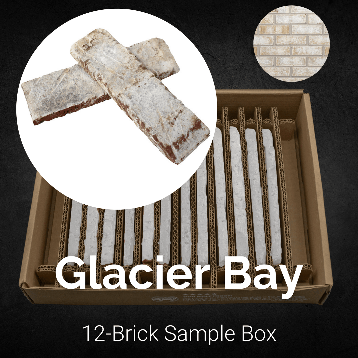 Glacier Bay Thin Brick Sample Box – 12 Real Clay Bricks - 