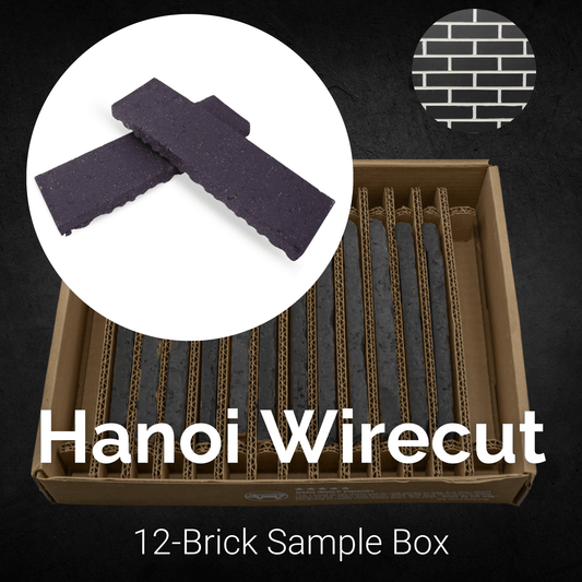 Hanoi Wirecut Thin Brick Sample Box – 12 Real Clay Bricks - 