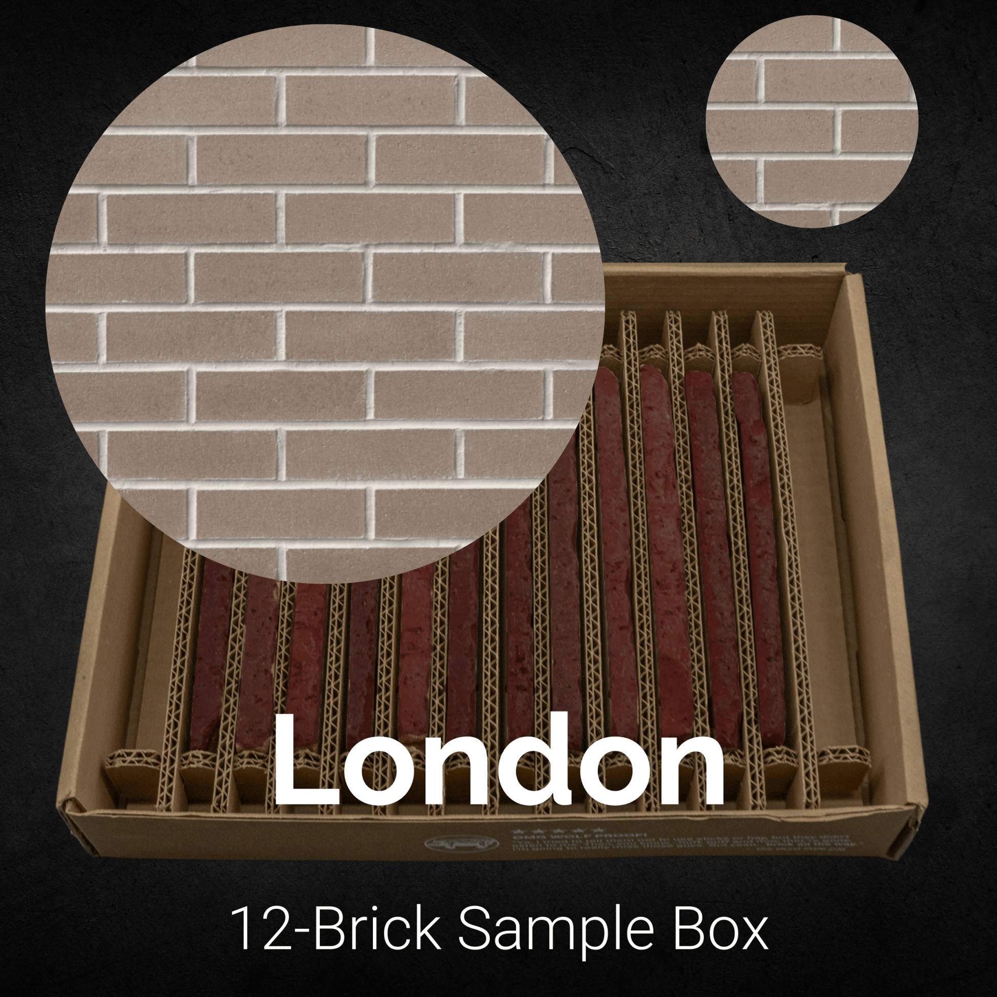 London Thin Brick Sample Box – 12 Real Clay Bricks - 