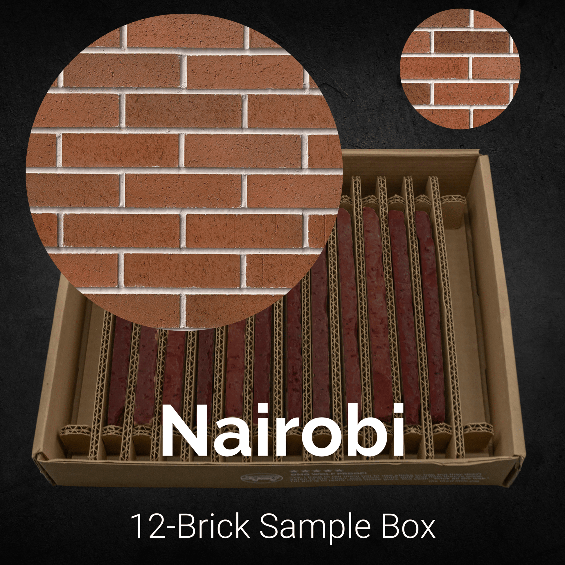 Nairobi Thin Brick Sample Box – 12 Real Clay Bricks - 