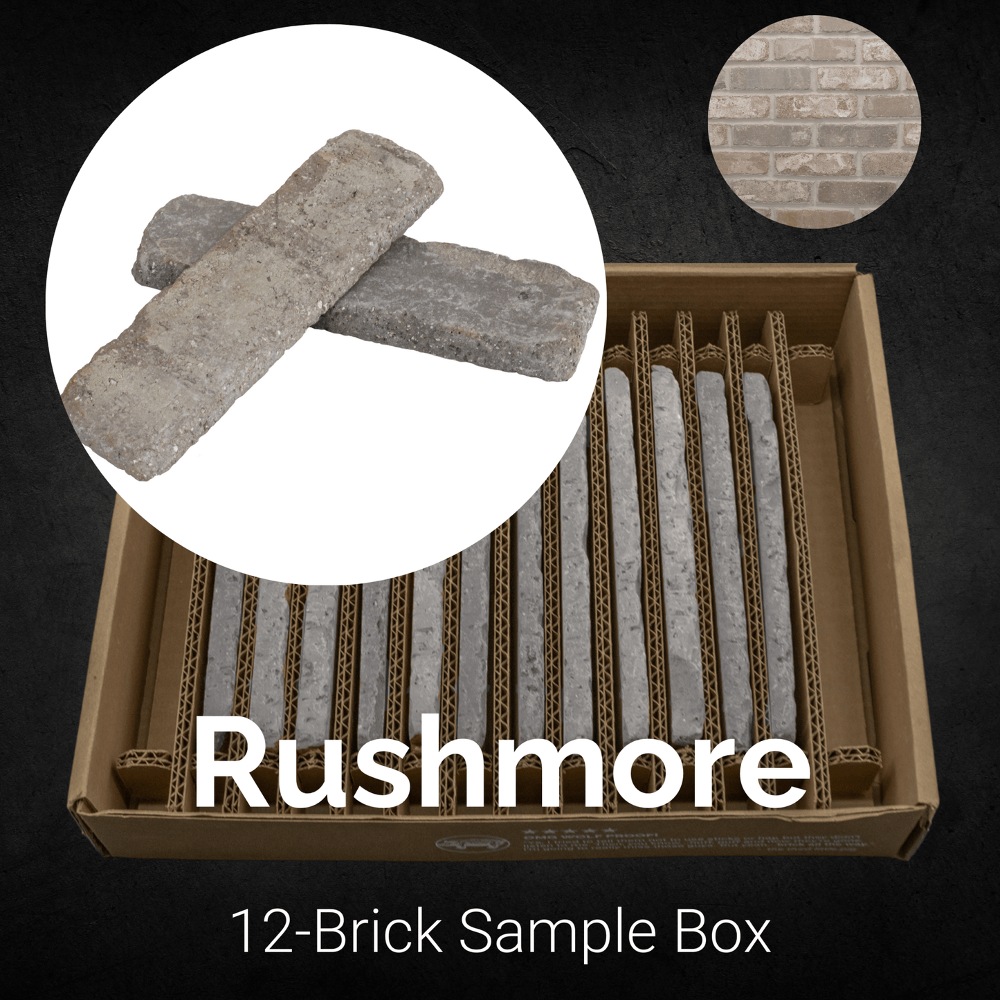 Rushmore Thin Brick Sample Box – 12 Real Clay Bricks - 